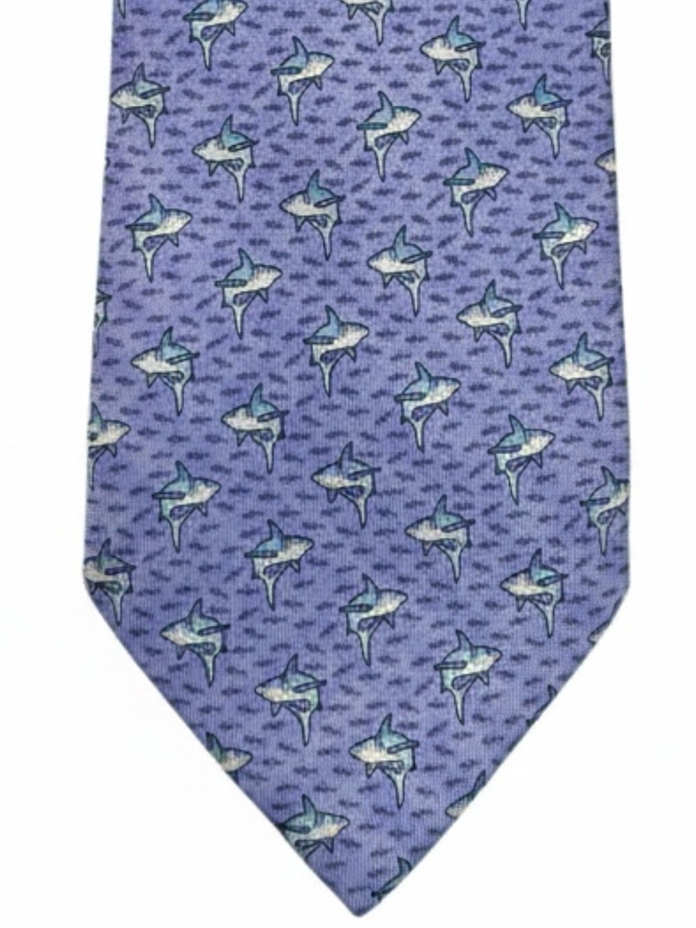 Vineyard Vines Purple Shark Motif Silk Tie